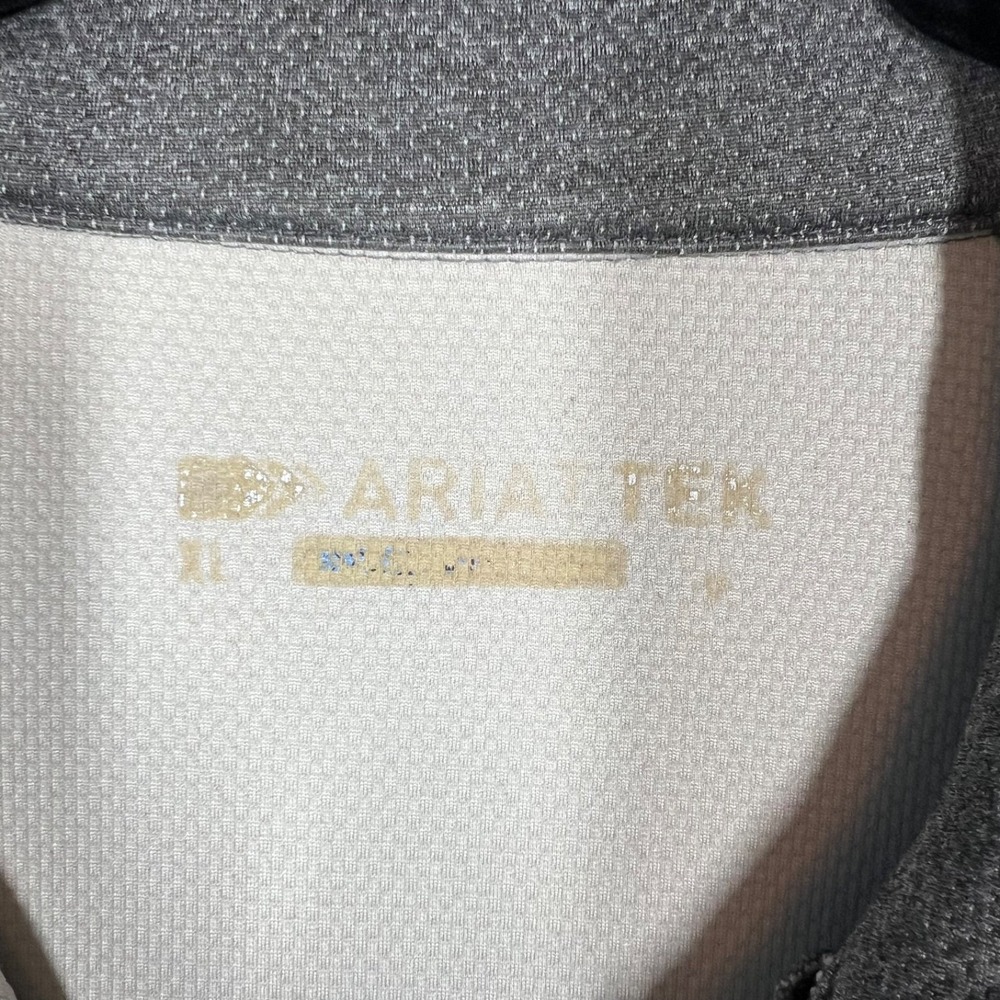 Ariat Tek Men's Size XXL‎ Silver Long Sleeve 1/4 Zip Pullover